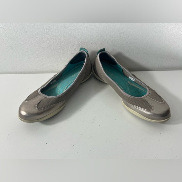 ECCO Bluma Summer Ballerina Slip On Flats Eur 37 Silver/Gray Womens Shoes - Picture 5 of 8